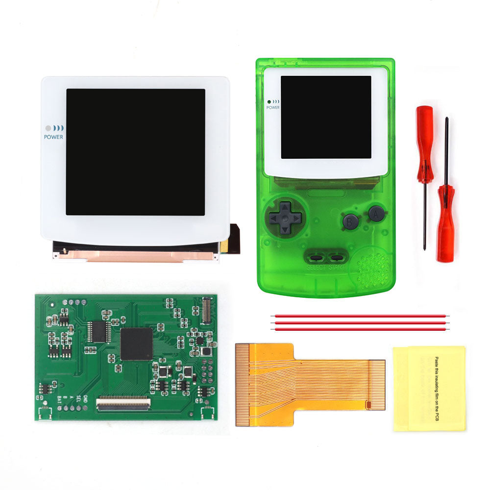 White Glass Lens 3.1 inch HD Laminated Q5 Larger IPS Screen Drop in Build in OSD RETRO PIXEL Screen For GBC GameBoy Color