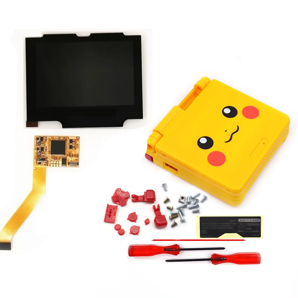 HISPEEDIDO For GBA SP V2 Screen set IPS LCD Backlight Screen High Brightness Laminated Display LCD Set with Shell