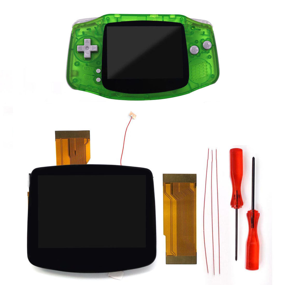 HISPEEDIDO DMG/SFC Lens Pre -laminated V5 HD 720x480 Drop-in Screen for GBA IPS LCD Kits Replacements Housing Shell