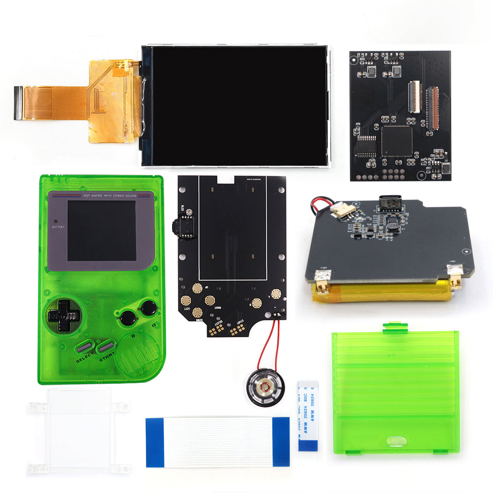 Rechargeable V5 Pro IPS Screen RIPS Housing Color Case Pixel OSD FRM Backlight Highbright LCD Mod Kits for GAMEBOY DMG GBO
