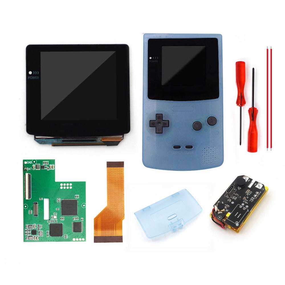 Type C port Rechargeable OLED Screen Touch Laminated AMOLED Screen Drop in For GBC GameBoy Color w/Pre-cut Shell