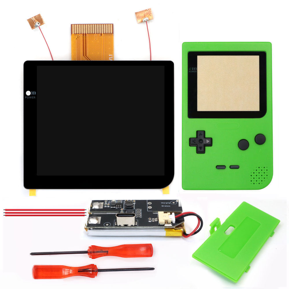 Rechargeable Laminated 2.8 inch Larger IPS Screen LCD Integer Scaling Build in OSD For GBP Gameboy Pocket Retro Pixel Screen Kits with Shell