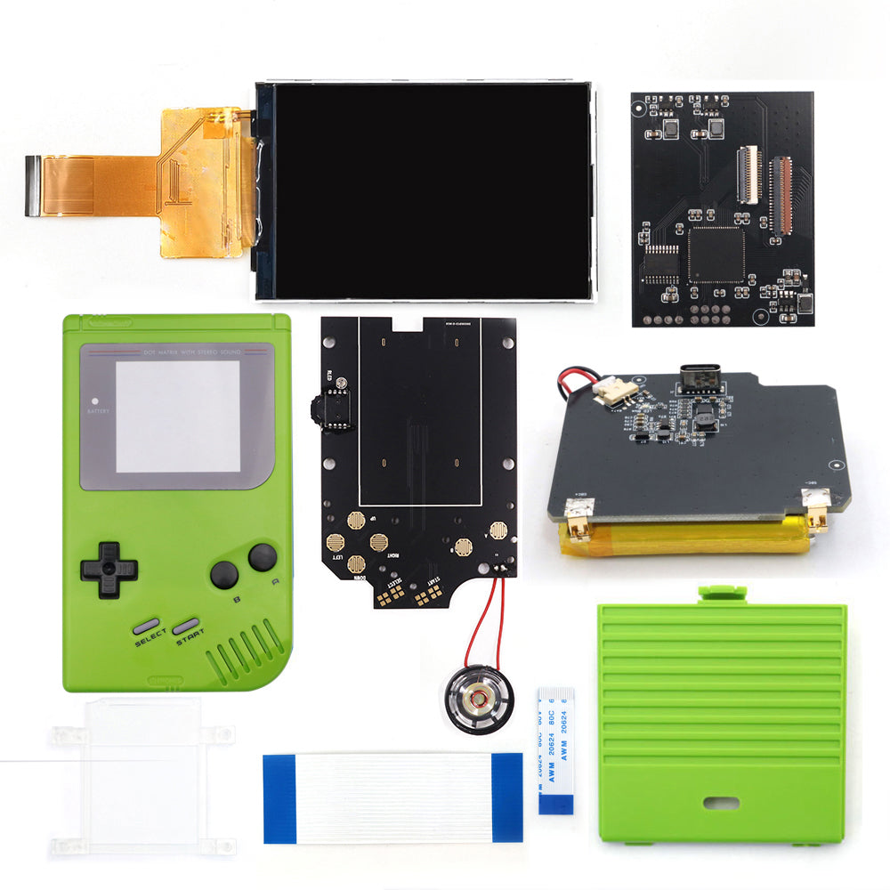 Rechargeable V5 Pro IPS Screen RIPS Housing Color Case Pixel OSD FRM Backlight Highbright LCD Mod Kits for GAMEBOY DMG GBO