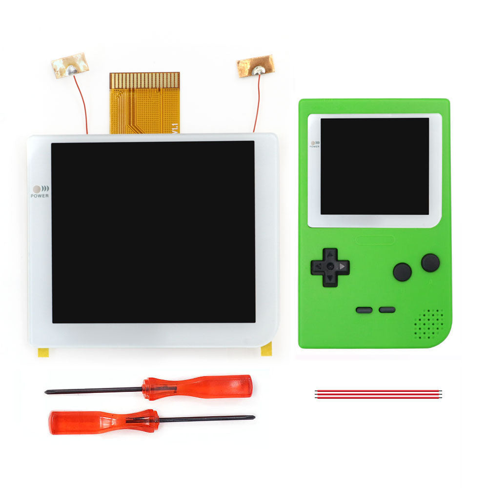 White Laminated 2.8 inch Larger IPS Screen LCD Integer Scaling Build in OSD For GBP Gameboy Pocket Retro Pixel Screen Kits with Shell