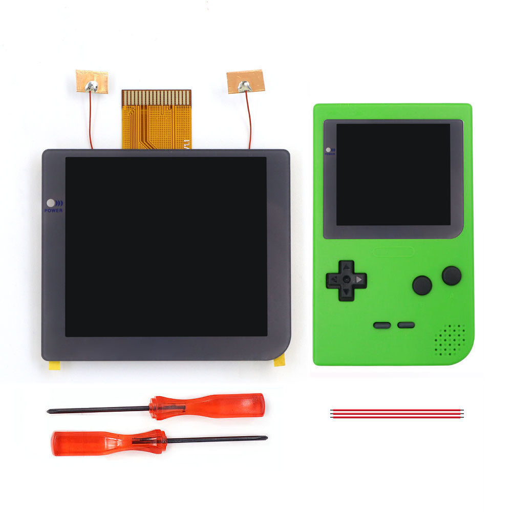 Gray Laminated 2.8 inch Larger IPS Screen LCD Integer Scaling Build in OSD For GBP Gameboy Pocket Retro Pixel Screen Kits with Shell