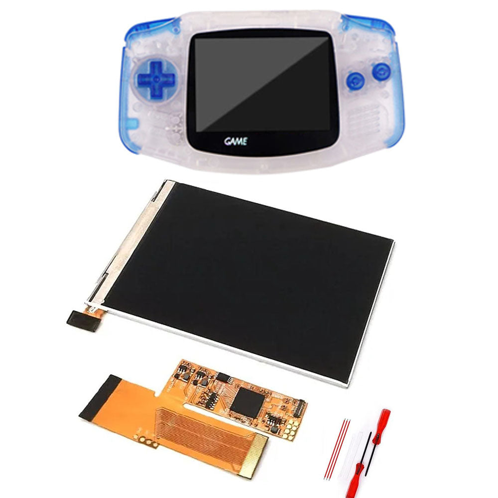 HISPEEDIDO IPS GBA LCD Display 10 Levels High Brightness Backlight for Nintendo Game boy Advance Console V2 version with pre-cut housing