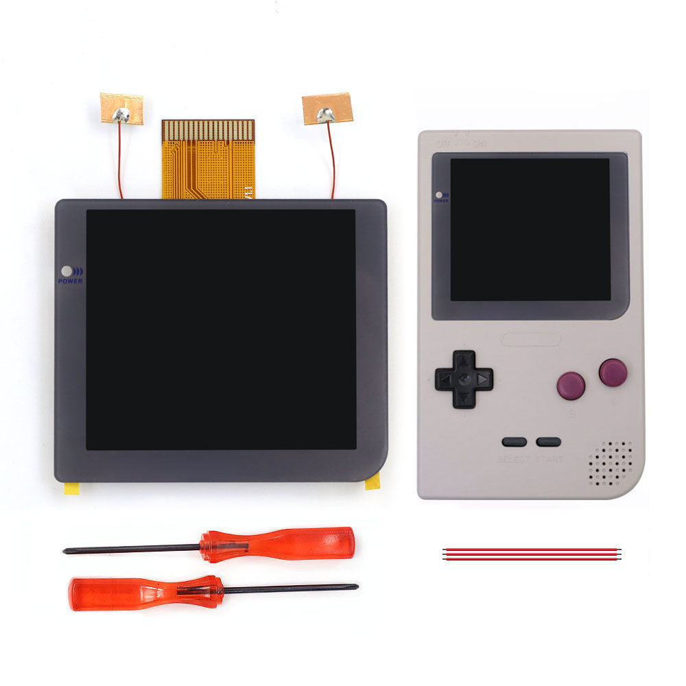 Gray Laminated 2.8 inch Larger IPS Screen LCD Integer Scaling Build in OSD For GBP Gameboy Pocket Retro Pixel Screen Kits with Shell