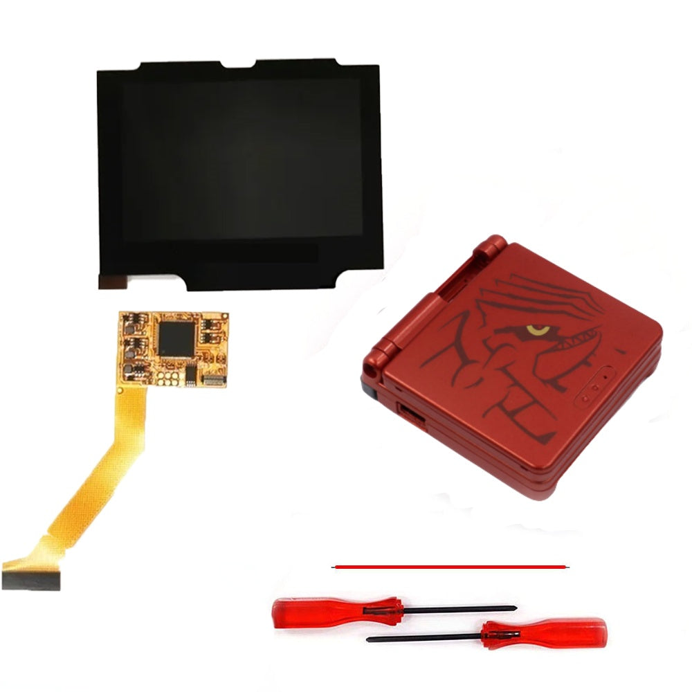 HISPEEDIDO For GBA SP V2 Screen set IPS LCD Backlight Screen High Brightness Laminated Display LCD Set with Shell