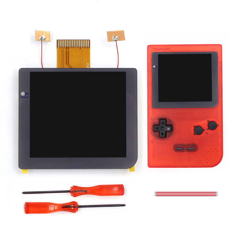 Gray Laminated 2.8 inch Larger IPS Screen LCD Integer Scaling Build in OSD For GBP Gameboy Pocket Retro Pixel Screen Kits with Shell