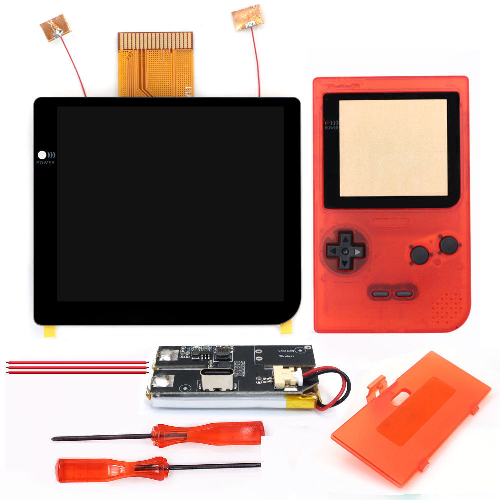 Rechargeable Laminated 2.8 inch Larger IPS Screen LCD Integer Scaling Build in OSD For GBP Gameboy Pocket Retro Pixel Screen Kits with Shell