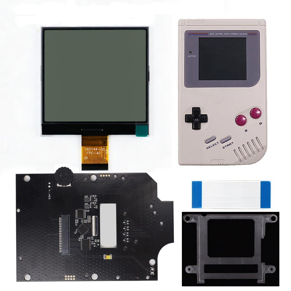 HISPEEDIDO 2.5 inches Grayscale LCD Screen Kit For GameBoy GB DMG Same Display Size Easy Install Drop-in OSD Menu