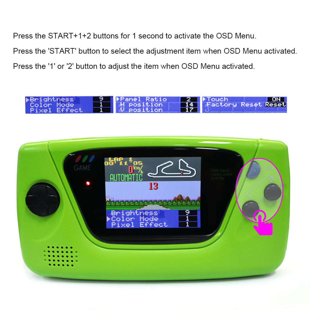 For SEGA GG 3.5" Laminated LCD IPS Screen 640x480 HD Retro Pixel Kit For For SEGA Game Gear For SEGA GG Console W/Housing Shell