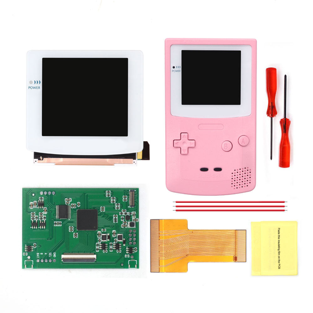 White Glass Lens 3.1 inch HD Laminated Q5 Larger IPS Screen Drop in Build in OSD RETRO PIXEL Screen For GBC GameBoy Color