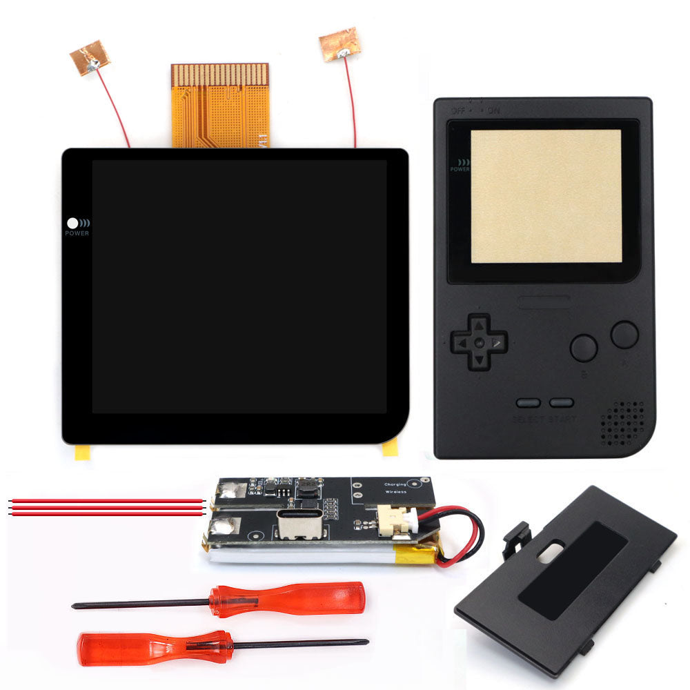 Rechargeable Laminated 2.8 inch Larger IPS Screen LCD Integer Scaling Build in OSD For GBP Gameboy Pocket Retro Pixel Screen Kits with Shell