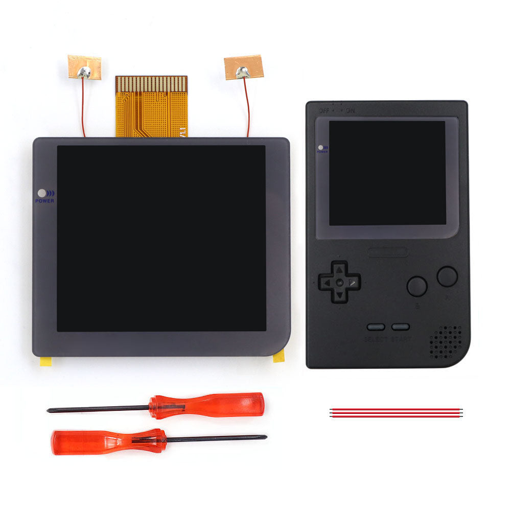 Gray Laminated 2.8 inch Larger IPS Screen LCD Integer Scaling Build in OSD For GBP Gameboy Pocket Retro Pixel Screen Kits with Shell