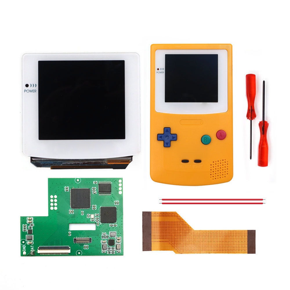 HISPEEDIDO White lens Laminated AMOLED OLED Touch Screen Drop in Build in OSD RETRO PIXEL Screen Easy Install For GBC GameBoy Color With Pre-cut Shell