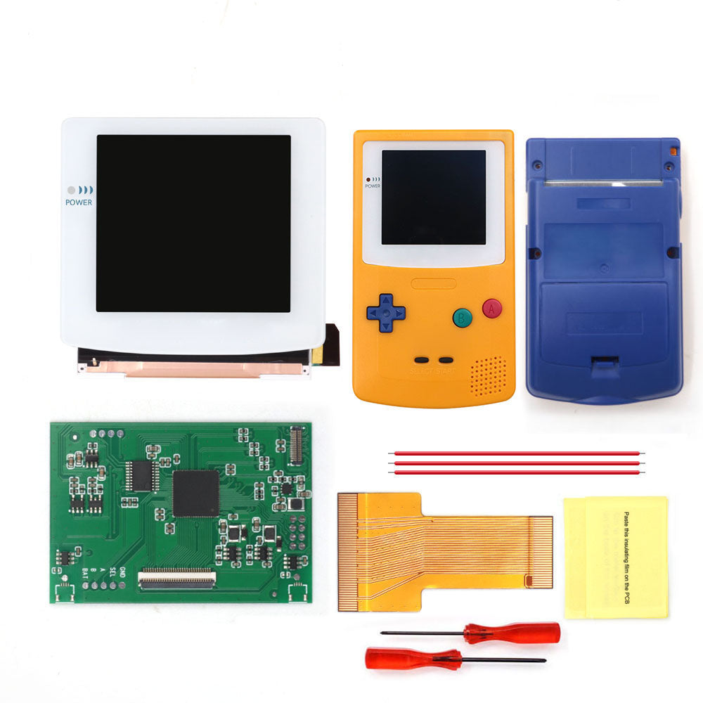 White Glass Lens 3.1 inch HD Laminated Q5 Larger IPS Screen Drop in Build in OSD RETRO PIXEL Screen For GBC GameBoy Color