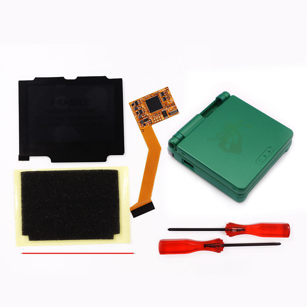 HISPEEDIDO For GBA SP V2 Screen set IPS LCD Backlight Screen High Brightness Laminated Display LCD Set with Shell