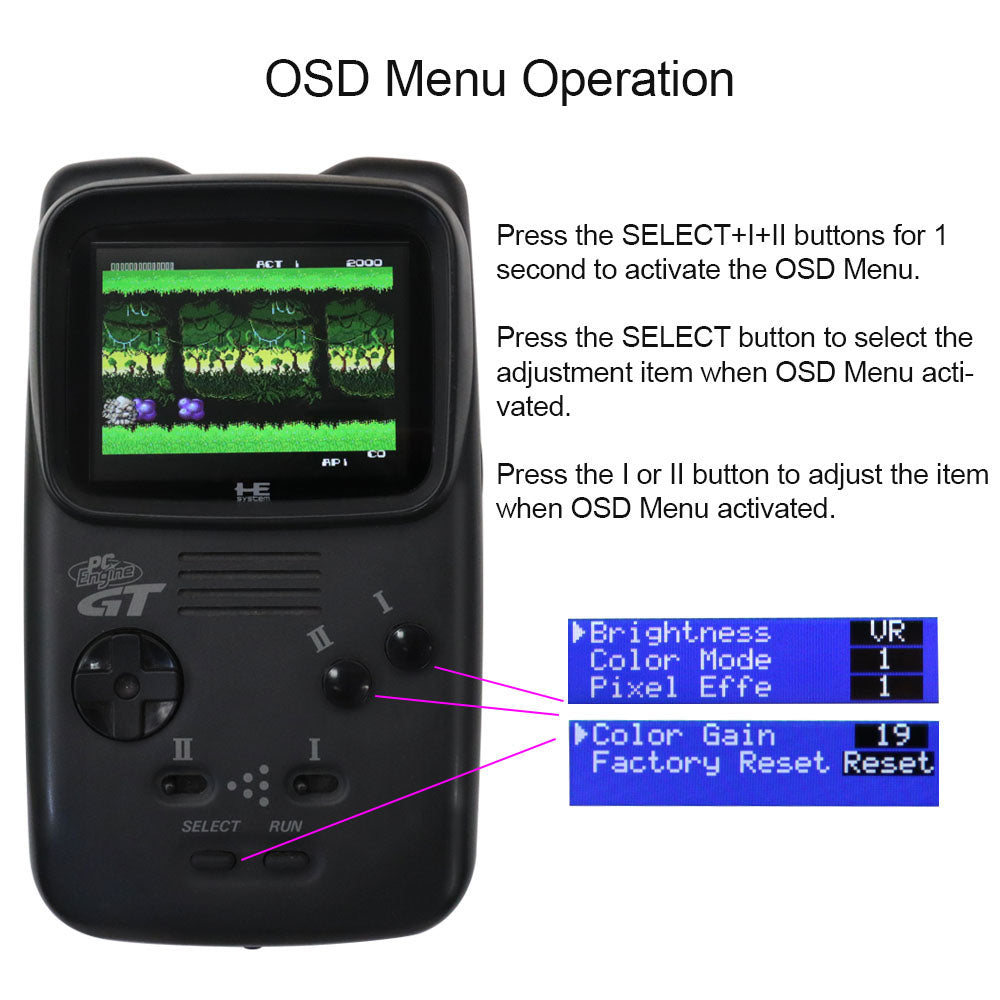 Hight Light PCE GT 3.5" 640x480 HD IPS LCD Screen RGB Board For PC Engine GT Console With OSD Menu RGBS Board