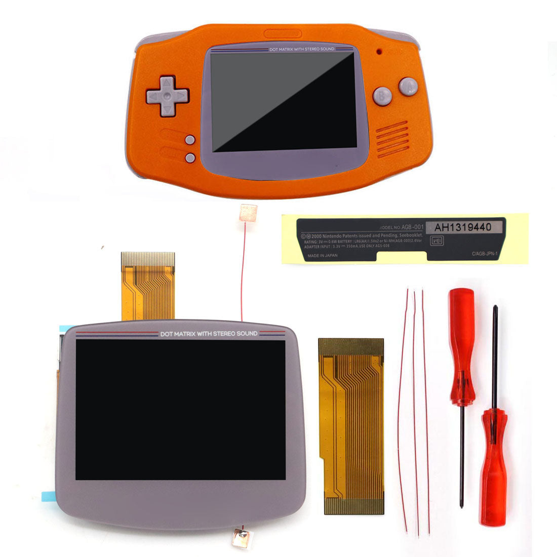 HISPEEDIDO DMG/SFC Lens Pre -laminated V5 HD 720x480 Drop-in Screen for GBA IPS LCD Kits Replacements Housing Shell