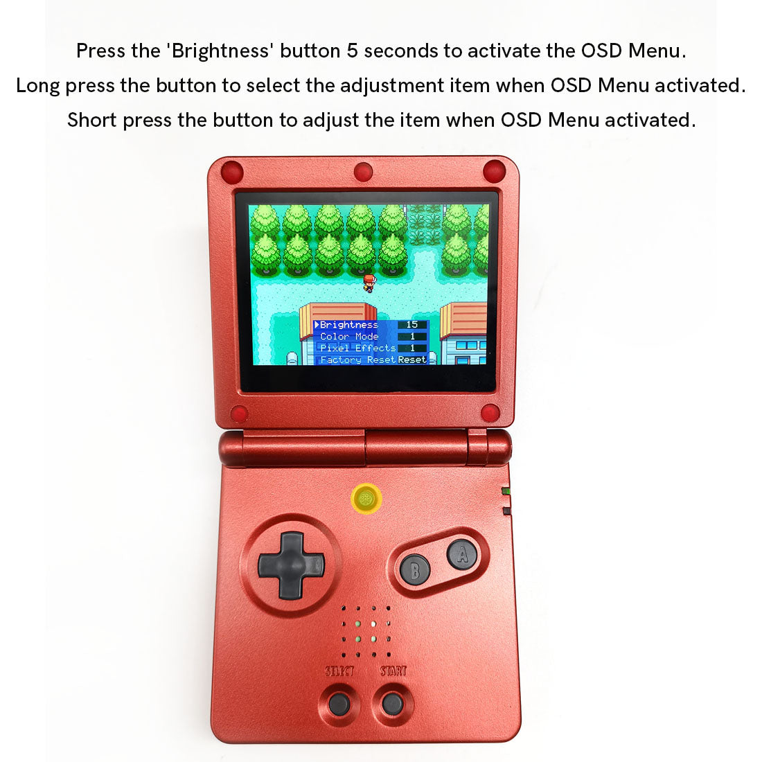 Red Dragon GBA SP V5 Backlit IPS Screen Game Console Menu OSD 15 Level Game Boy Advance SP Game system