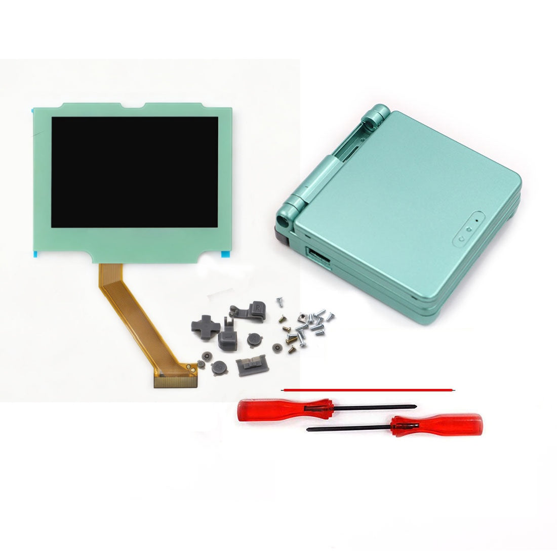 Multi Color Lens Pre-Laminated IPS 3.0 inch V5 Drop in Screen For GBA SP LCD Kits for Gameboy Advance SP w/New Shell