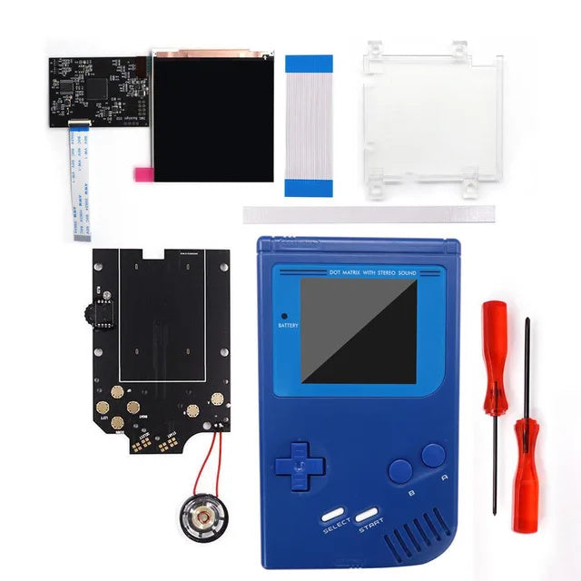 HISPEEDIDO For GBO OSD Q5 Larger Size RIPS LCD IPS Screen Mod Kits Multiful Choice Shell, Lens For GAMEBOY DMG GBO with Pre-Solder Speaker