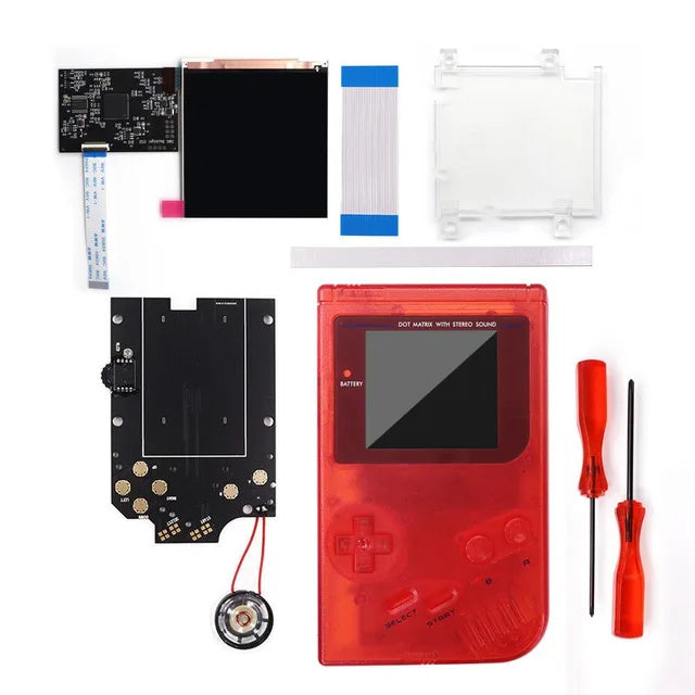 HISPEEDIDO For GBO OSD Q5 Larger Size RIPS LCD IPS Screen Mod Kits Multiful Choice Shell, Lens For GAMEBOY DMG GBO with Pre-Solder Speaker