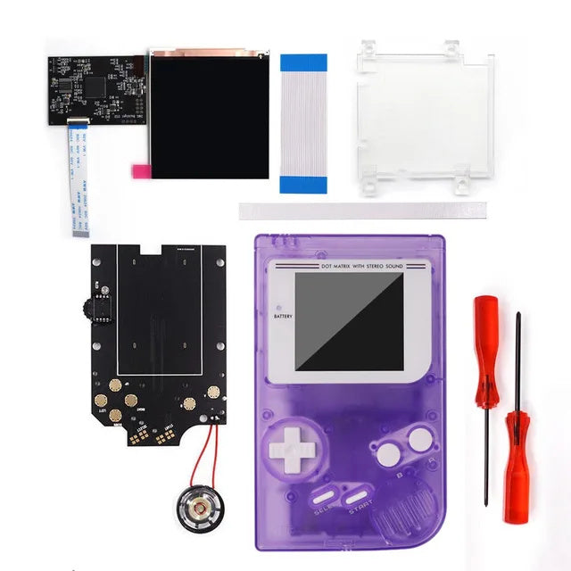 HISPEEDIDO For GBO OSD Q5 Larger Size RIPS LCD IPS Screen Mod Kits Multiful Choice Shell, Lens For GAMEBOY DMG GBO with Pre-Solder Speaker