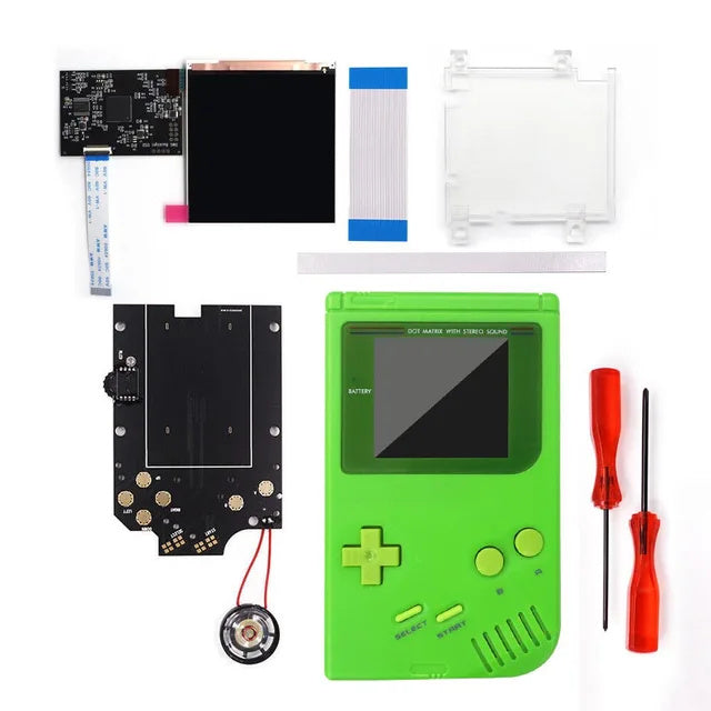 HISPEEDIDO For GBO OSD Q5 Larger Size RIPS LCD IPS Screen Mod Kits Multiful Choice Shell, Lens For GAMEBOY DMG GBO with Pre-Solder Speaker