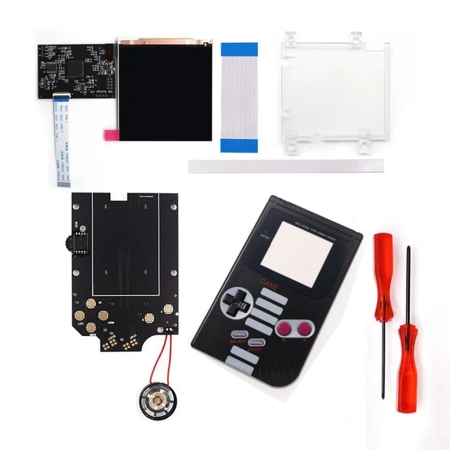 HISPEEDIDO For GBO OSD Q5 Larger Size RIPS LCD IPS Screen Mod Kits Multiful Choice Shell, Lens For GAMEBOY DMG GBO with Pre-Solder Speaker