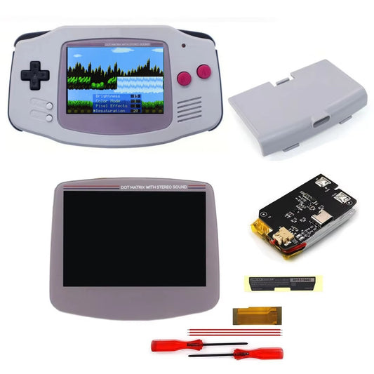 New Rechargeable 1800 mah Battery Type-C GBA Replacement V5 Pre-laminated IPS LCD Screen Kit w/Housing Kits