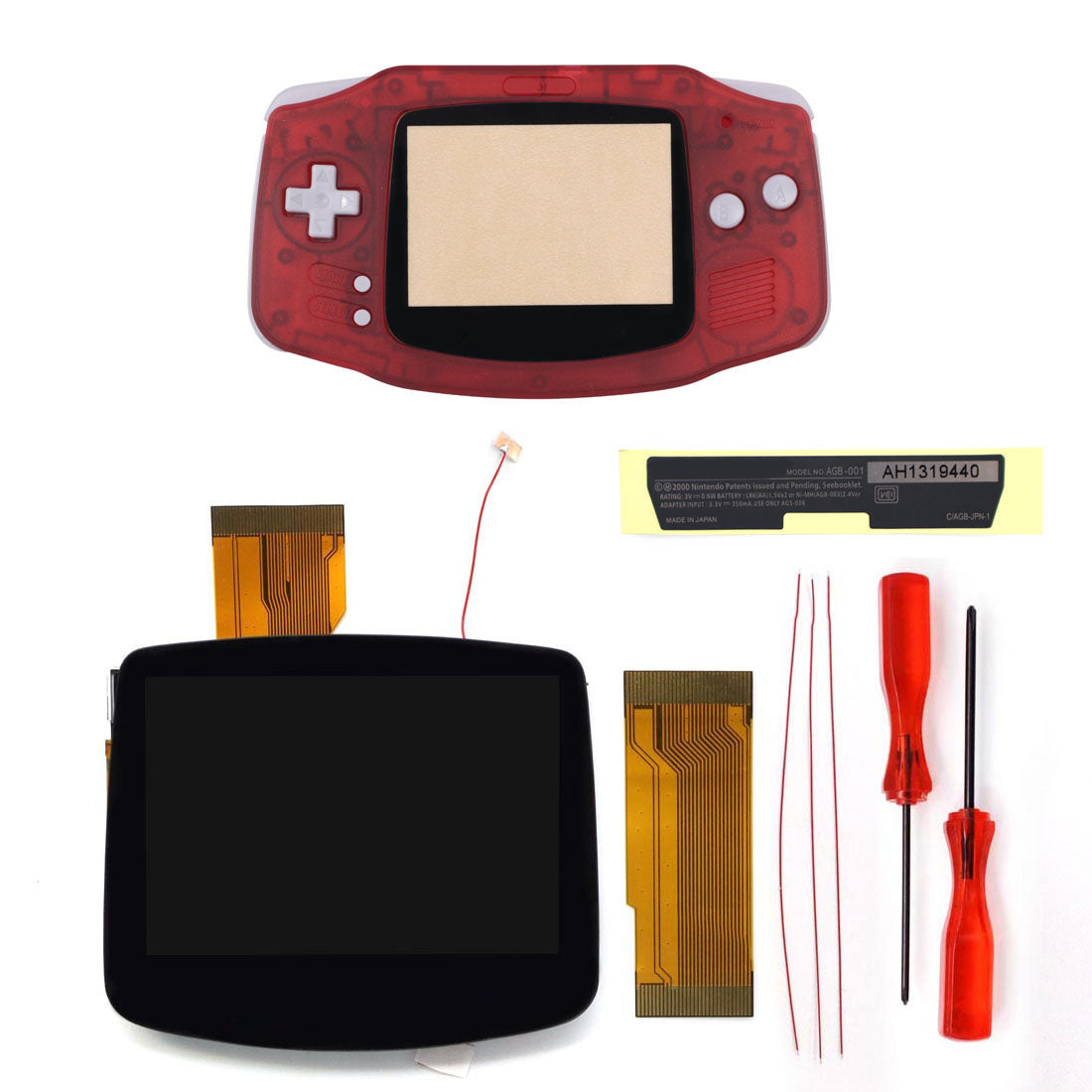 HISPEEDIDO DMG/SFC Lens Pre -laminated V5 HD 720x480 Drop-in Screen for GBA IPS LCD Kits Replacements Housing Shell