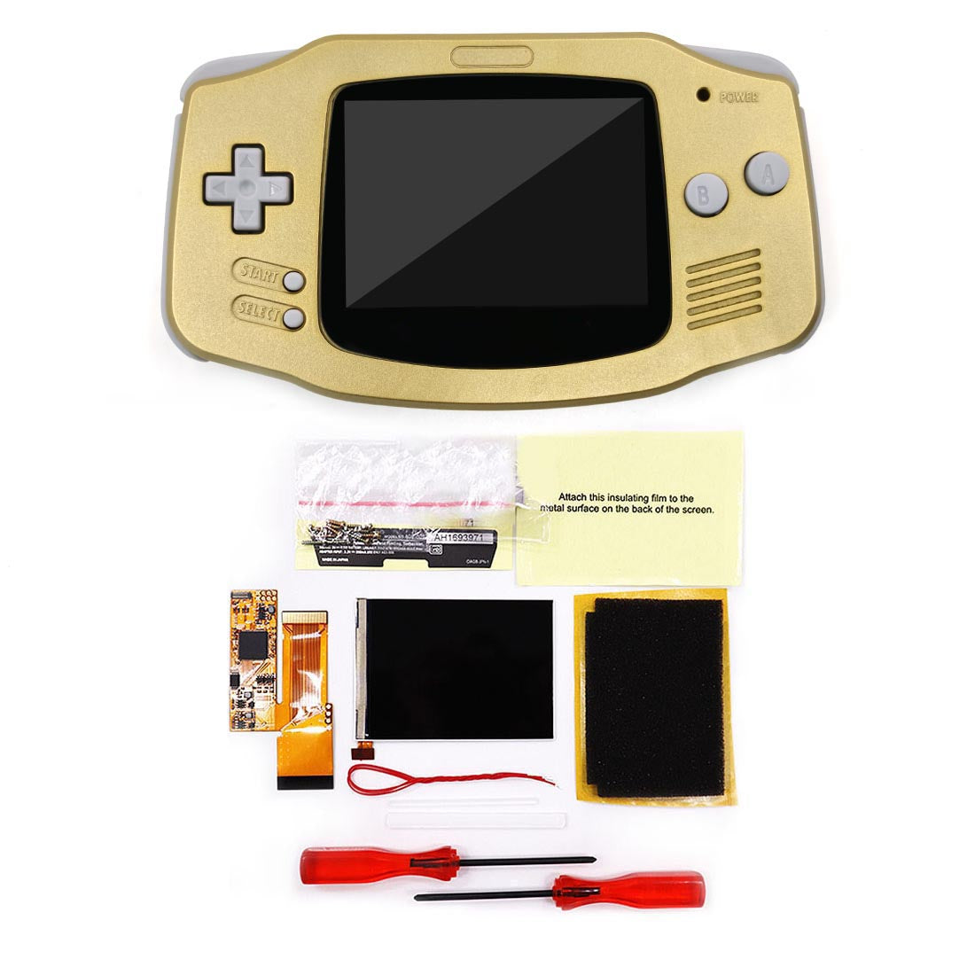 HISPEEDIDO IPS GBA V2 LCD Display 10 Levels High Brightness Backlight LCD for Game boy Advance Console V2 version with pre-cut housing（副本）
