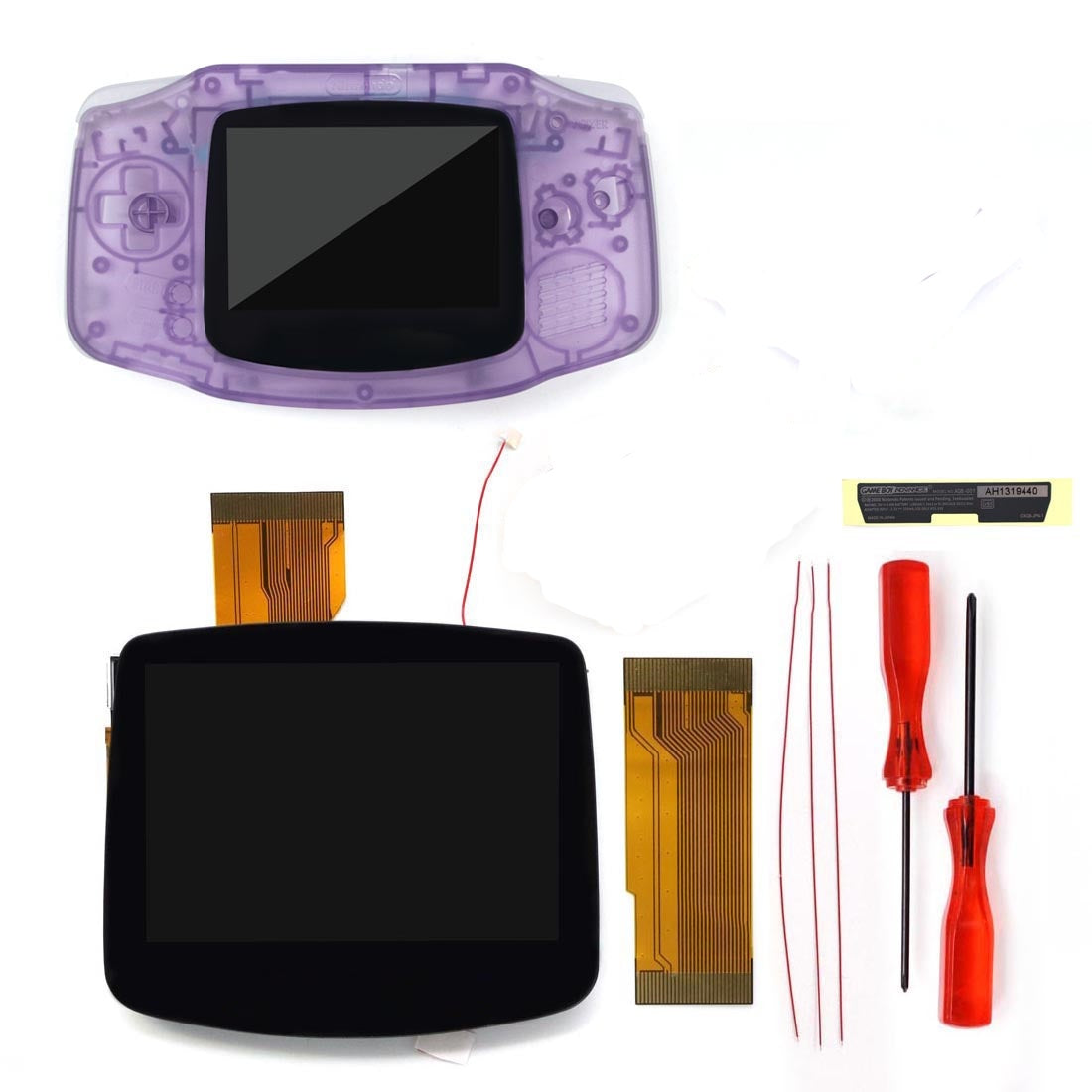 HISPEEDIDO Pre -laminated V5 HD 720x480 Drop-in Screen for GBA IPS LCD Kits Replacements Housing Shell