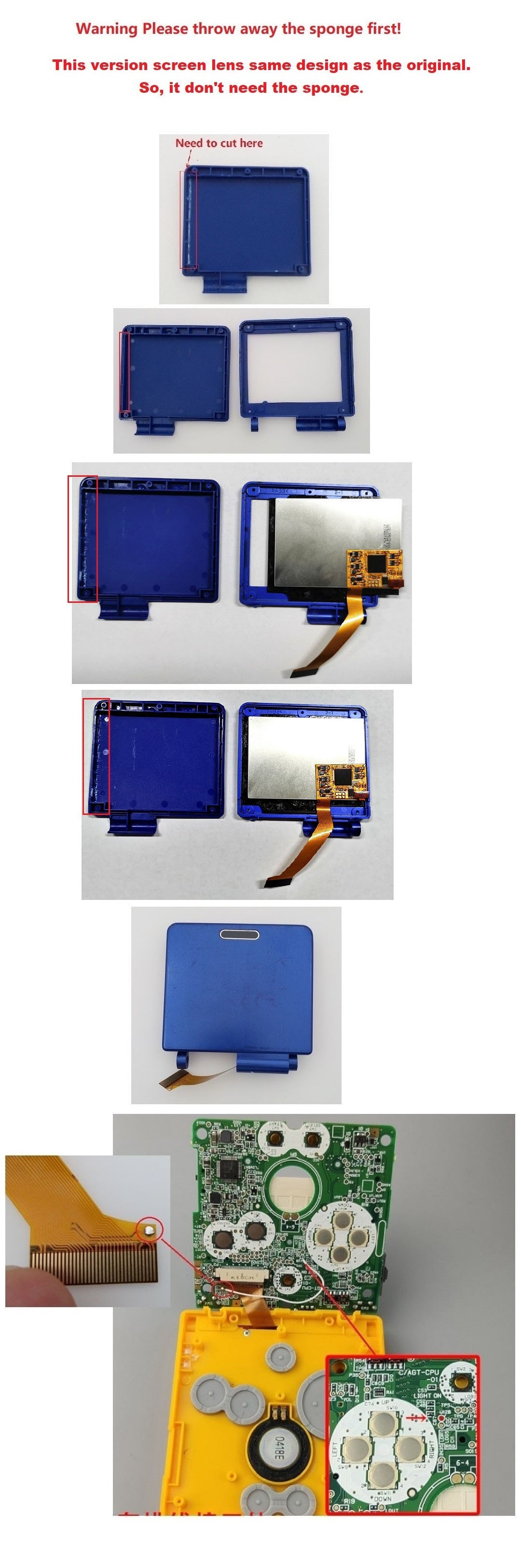 HISPEEDIDO For GBA SP V2 Screen set IPS LCD Backlight Screen High Brightness Laminated Display LCD Set with Housing