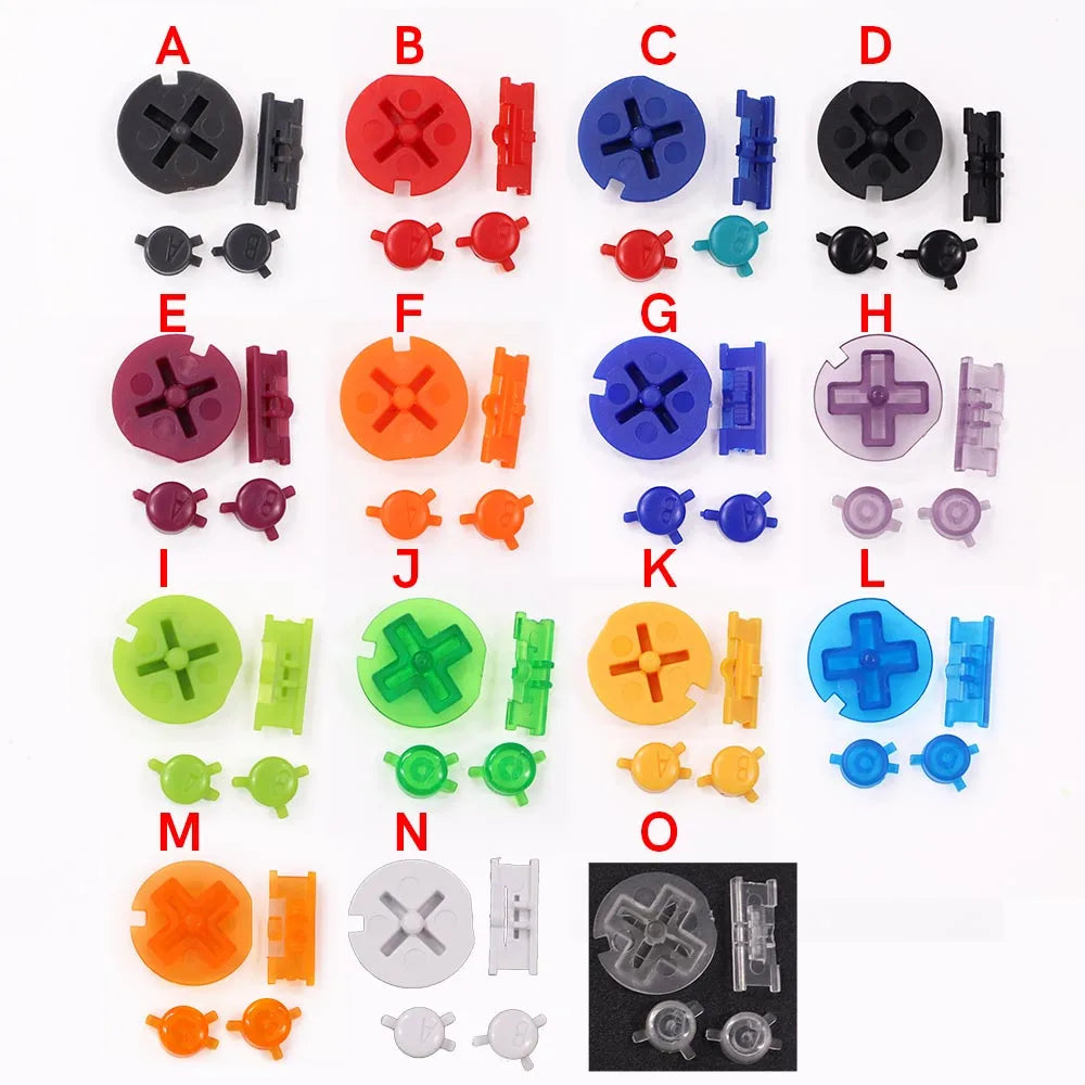 For GBC D Pads Power ON OFF Buttons AB Colorful L R Buttons Keypads For Gameboy Color GBC