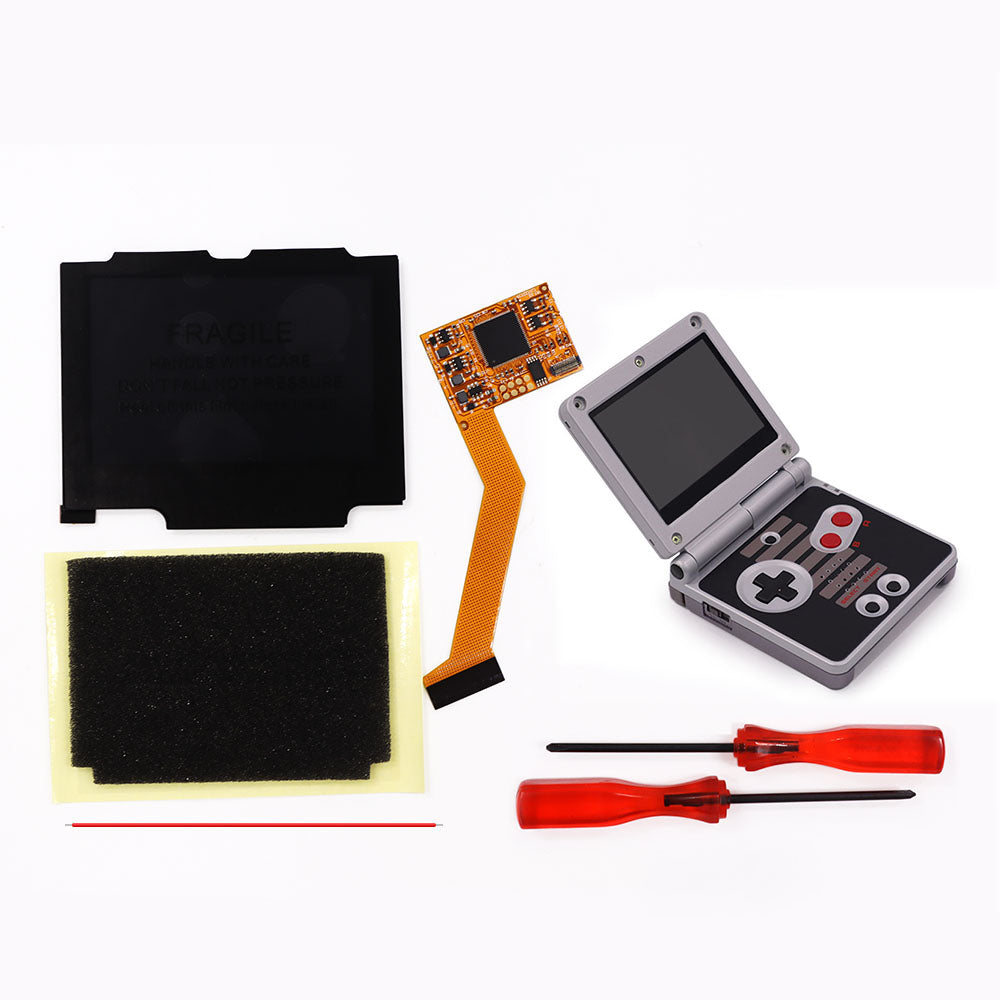 HISPEEDIDO For GBA SP V2 Screen set IPS LCD Backlight Screen High Brightness Laminated Display LCD Set with Shell