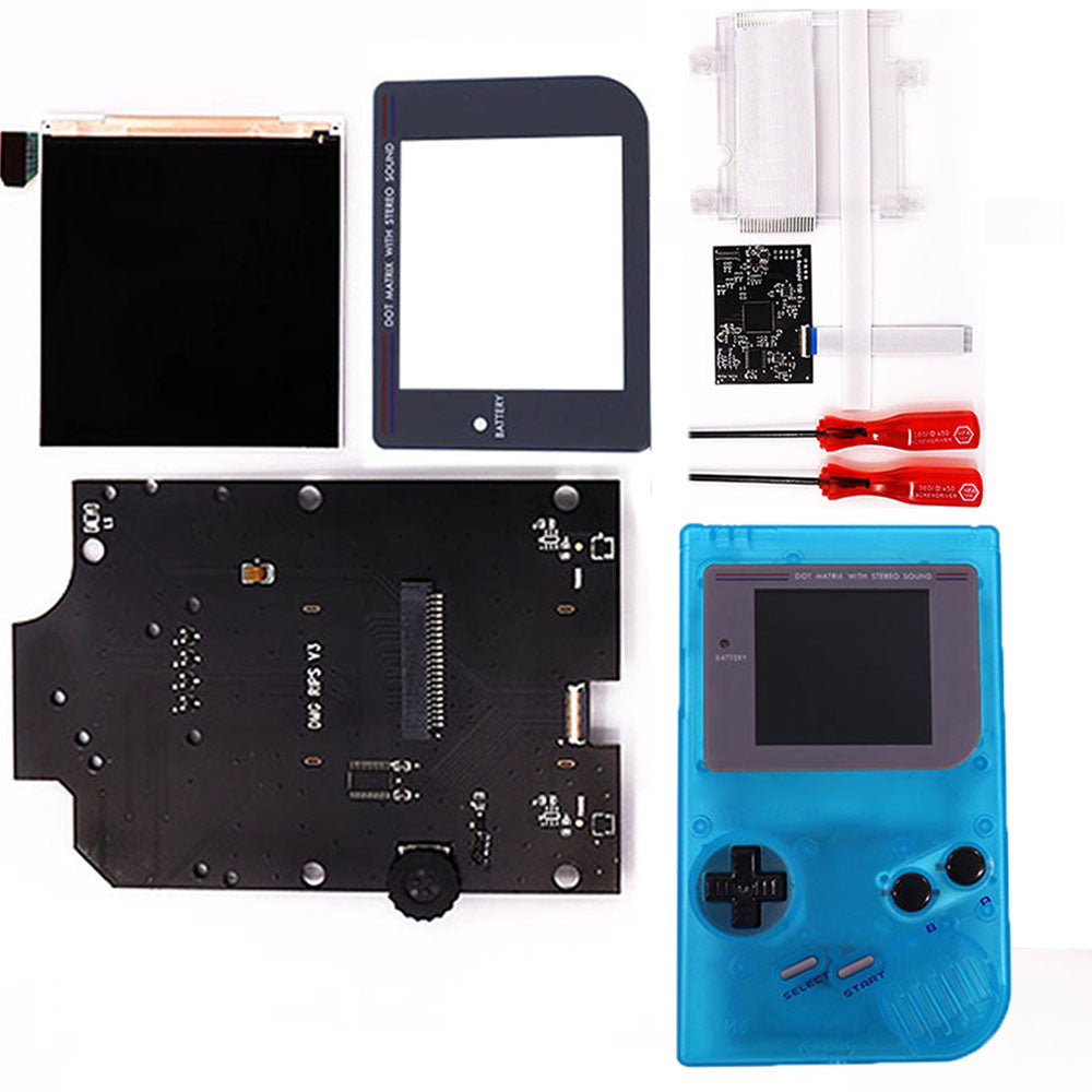 HISPEEDIDO For GBO OSD Q5 Larger Size RIPS LCD IPS Screen Mod Kits Multiful Choice Shell, Lens For GAMEBOY DMG GBO with Pre-Solder Speaker