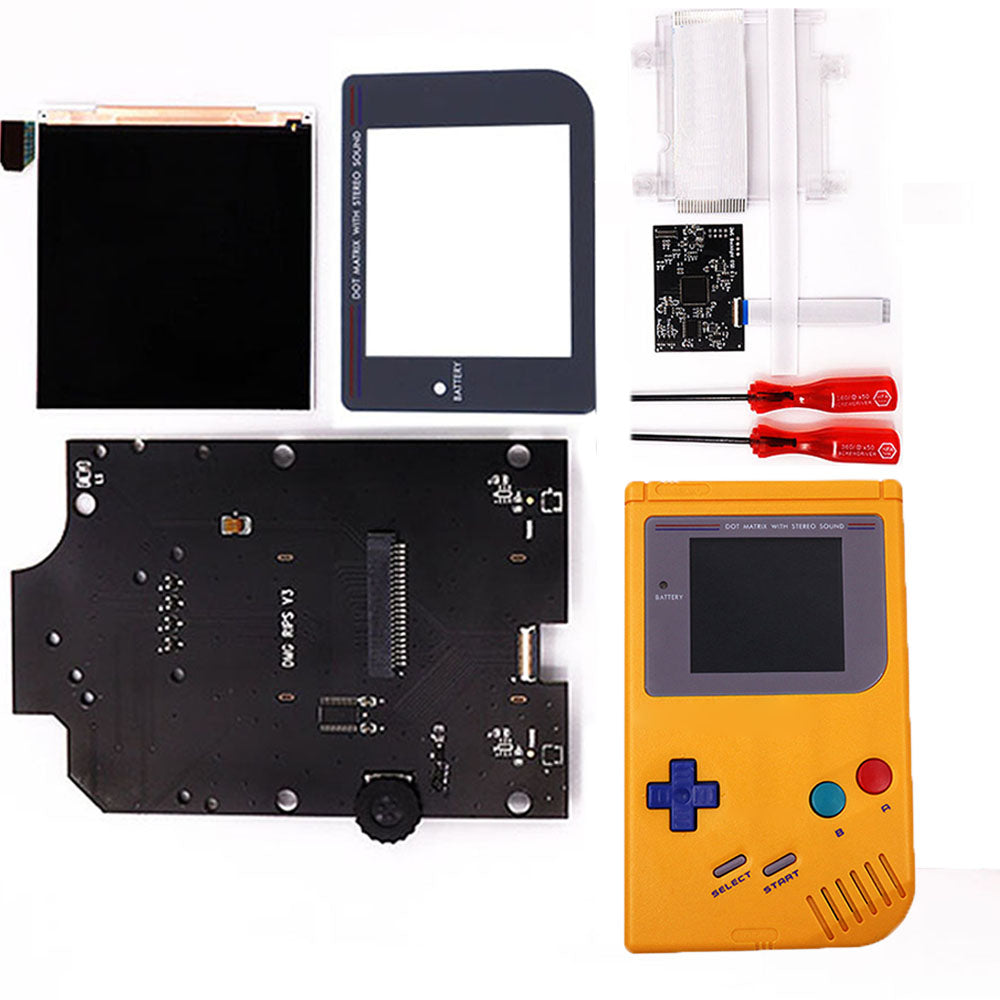 HISPEEDIDO For GBO OSD Q5 Larger Size RIPS LCD IPS Screen Mod Kits Multiful Choice Shell, Lens For GAMEBOY DMG GBO with Pre-Solder Speaker