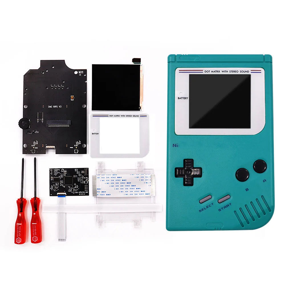 HISPEEDIDO For GBO OSD Q5 Larger Size RIPS LCD IPS Screen Mod Kits Multiful Choice Shell, Lens For GAMEBOY DMG GBO with Pre-Solder Speaker