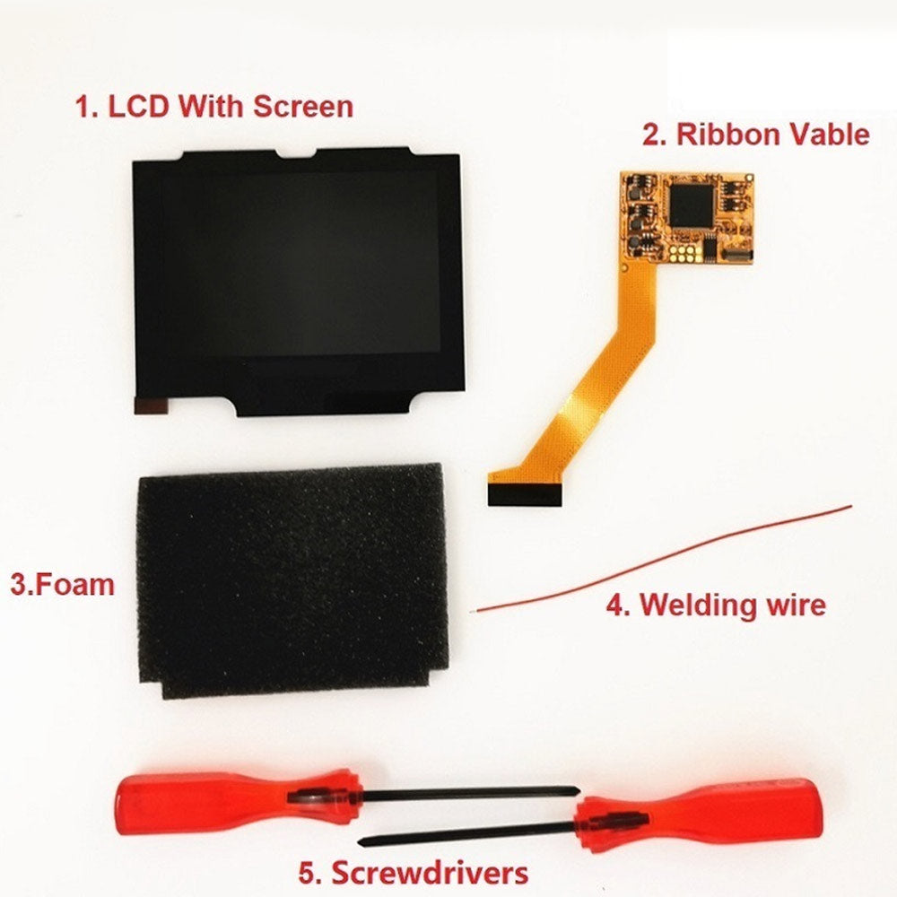 GBA IPS LCD V2 Screen Replacement - 10-Level Brightness, High-Resolution Backlit Display For Game Boy Advance