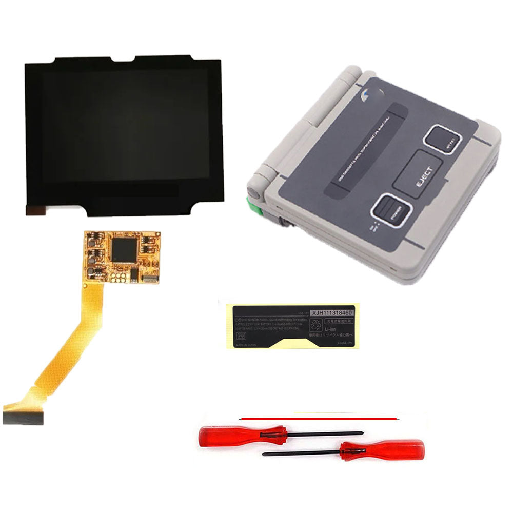 HISPEEDIDO For GBA SP V2 Screen set IPS LCD Backlight Screen High Brightness Laminated Display LCD Set with Housing