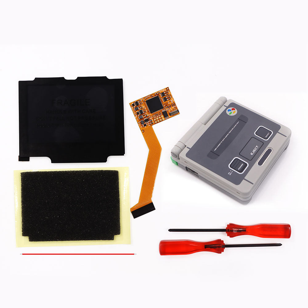 HISPEEDIDO For GBA SP V2 Screen set IPS LCD Backlight Screen High Brightness Laminated Display LCD Set with Shell