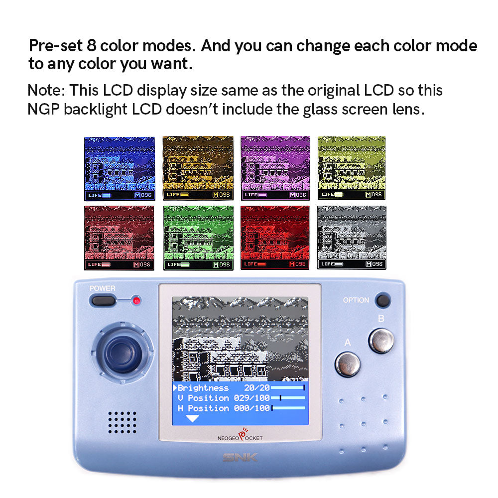 HISPEEDIDO 8 color Super OSD DIY Retro Pixel IPS LCD For SNK Neo Geo Pocket NGP Black/White LCD Screen