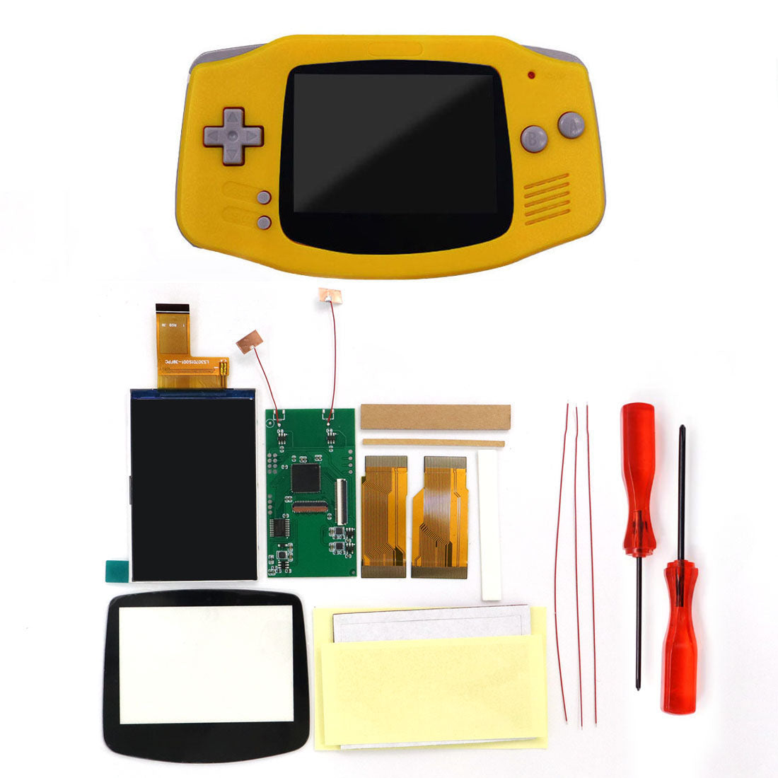 HISPEEDIDO V5 Upgrade HD High defination Drop In 3.0" 3 inch Highlight 720*480 720x480 Retro pixel OSD Menu IPS LCD kit for GBA Advance w/Shell