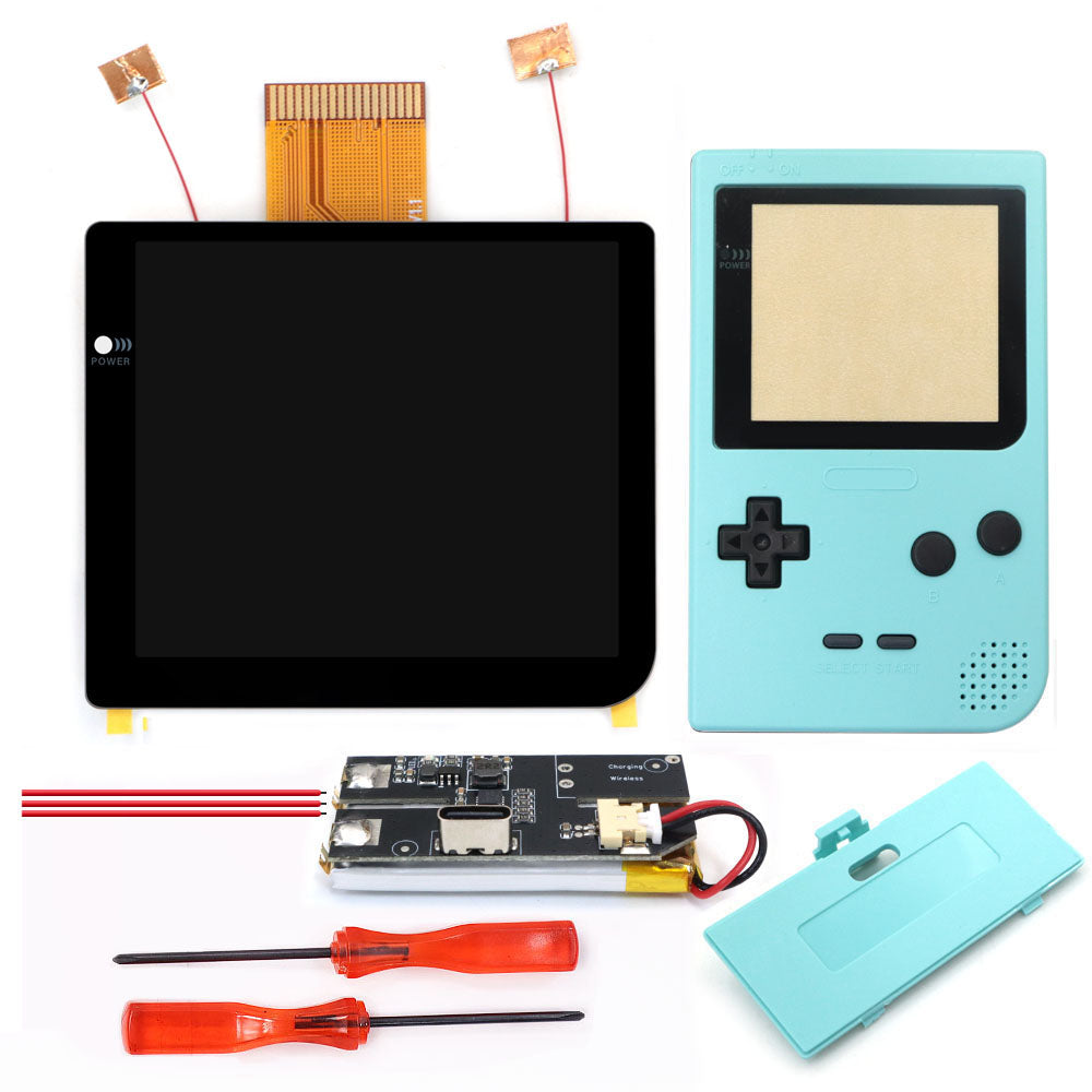 Rechargeable Laminated 2.8 inch Larger IPS Screen LCD Integer Scaling Build in OSD For GBP Gameboy Pocket Retro Pixel Screen Kits with Shell