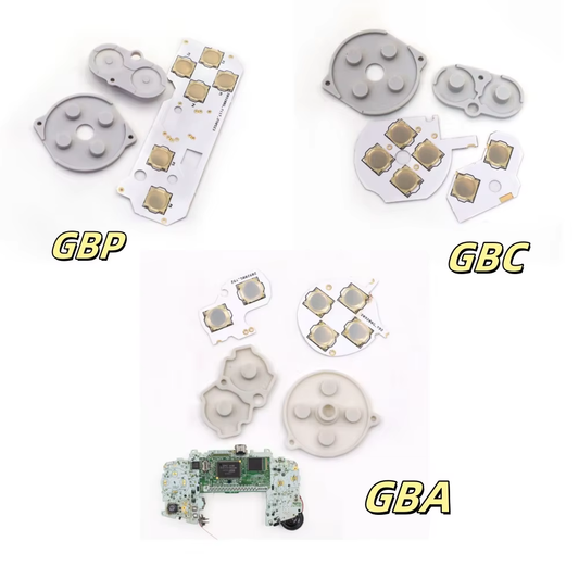 For GBA GBC GBP Conductive Film Button Modify Kits Tacktile Clicky A B D-Pad Button Pad Mod Kit for GBA GBC GBP console