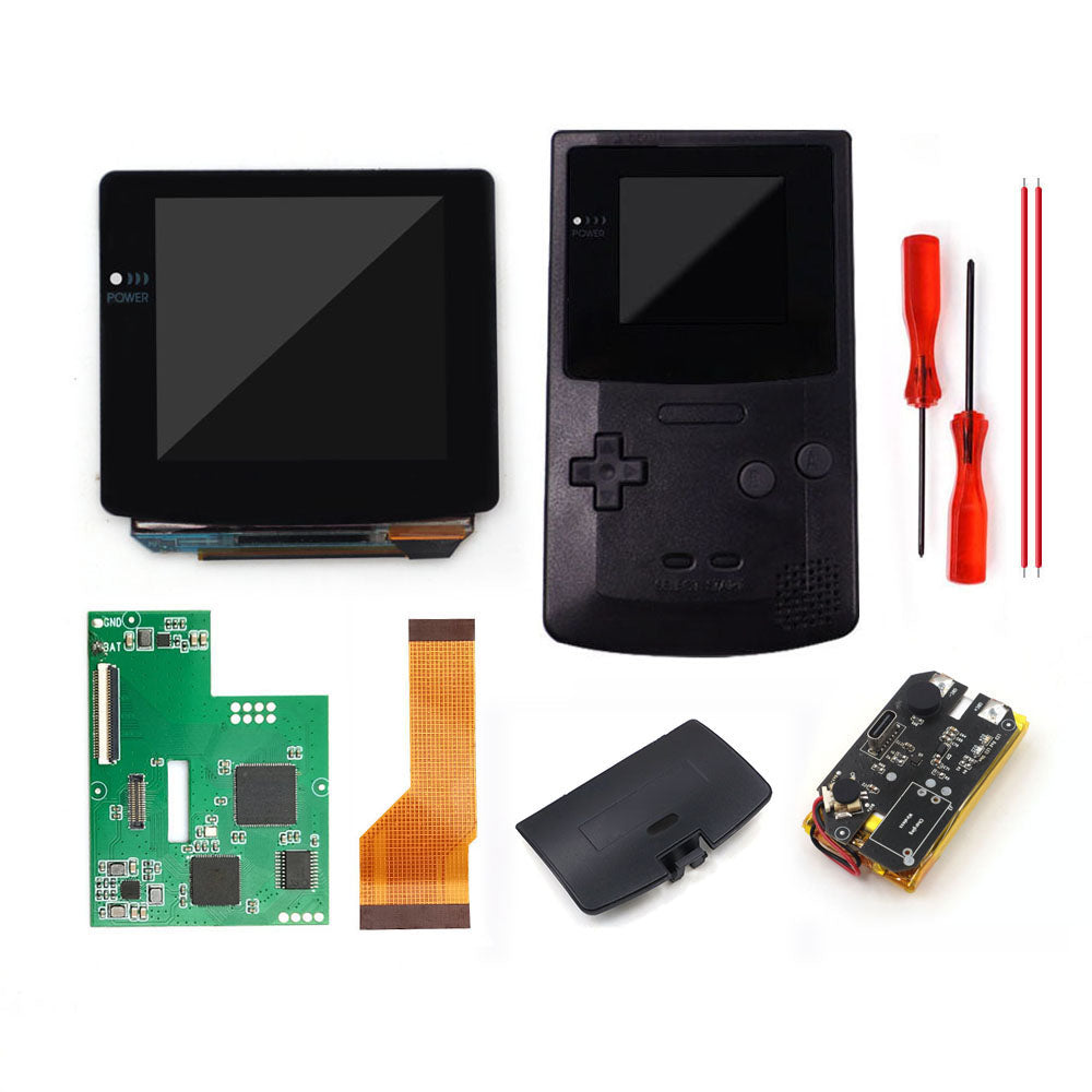 Type C port Rechargeable OLED Screen Touch Laminated AMOLED Screen Drop in For GBC GameBoy Color w/Pre-cut Shell