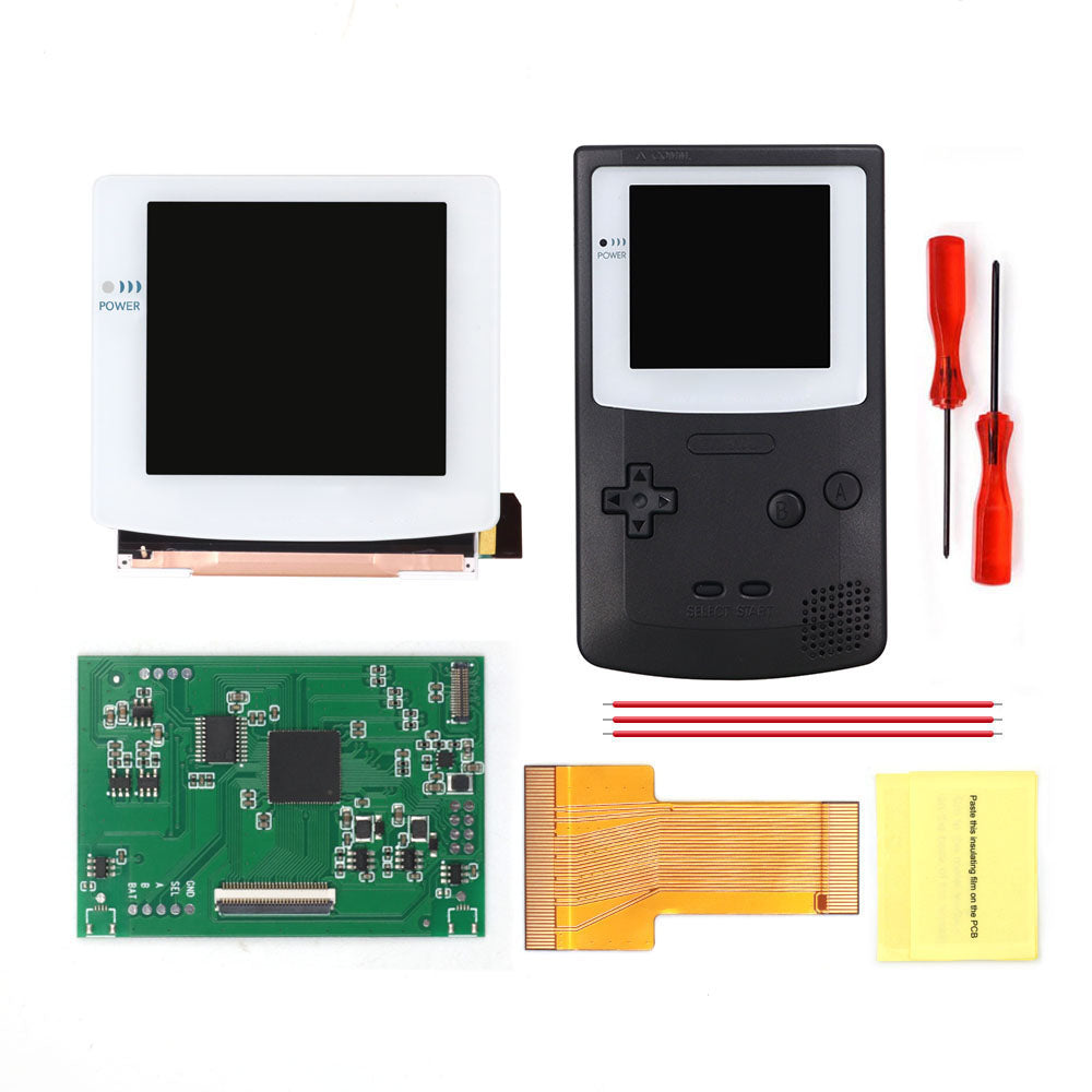 White Glass Lens 3.1 inch HD Laminated Q5 Larger IPS Screen Drop in Build in OSD RETRO PIXEL Screen For GBC GameBoy Color